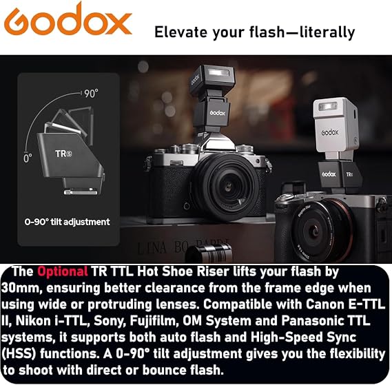 Godox IT22 F IT22F TTL Mini Flash for Fujifilm, GoDox TTL Flash, 700+ Flashes /1.5 s Recycling/1/32~1/1,Adjustable in1/3 Increments/USB-C Charging/HotShoeTrigger, W/Spreader&Color Filters (Black)