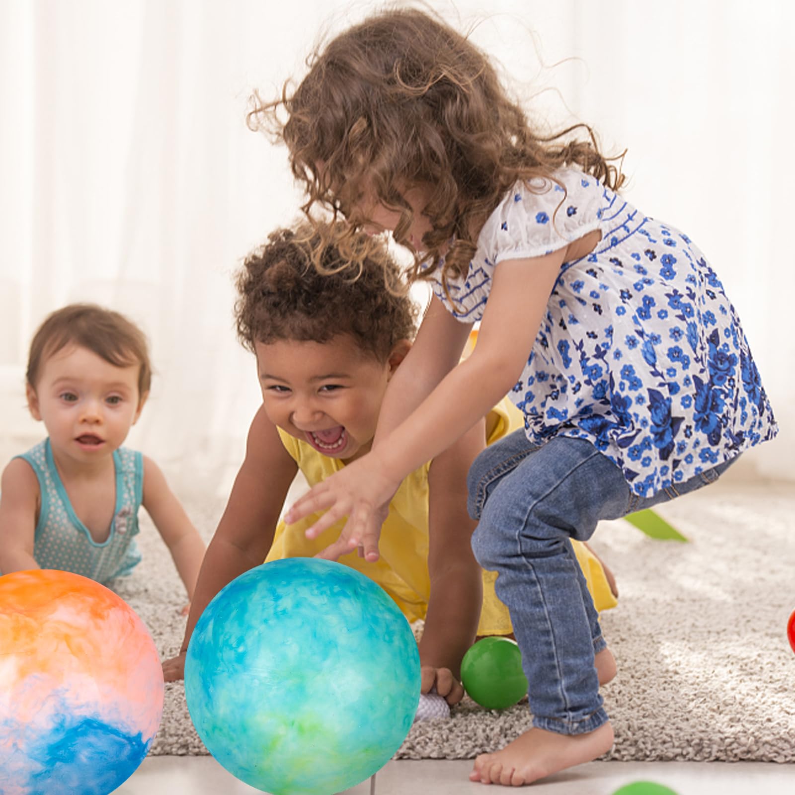 Pelota inflable para patio de recreo, 5 bolas hinchables marmoleadas de 9 pulgadas, pelotas sensoriales de goma para niños y adultos, juegos de interiores y exteriores, regalos de fiesta en 5