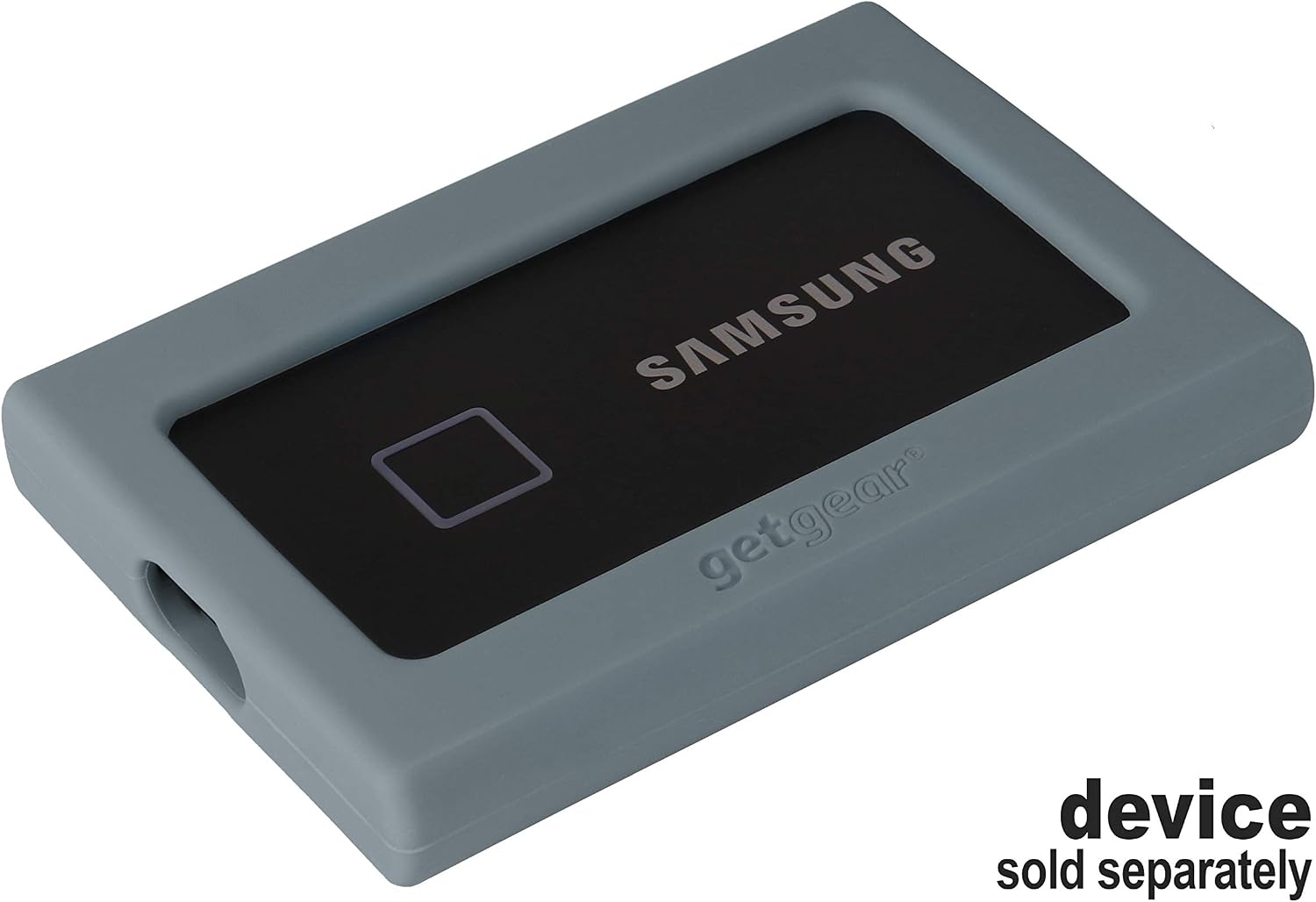 Silicone Bumper for Samsung T7. T7 Touch Portable SSD - 1TB, 2TB, 500GB, USB 3.2, Strong-Shock Absorbing, Slip-Resistant- Black (Gray)