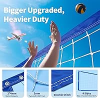 Vista 4 de Red profesional de voleibol para exteriores de servicio pesado, mejorada para todo clima, cable de acero inoxidable extendido, bordes extra gruesos