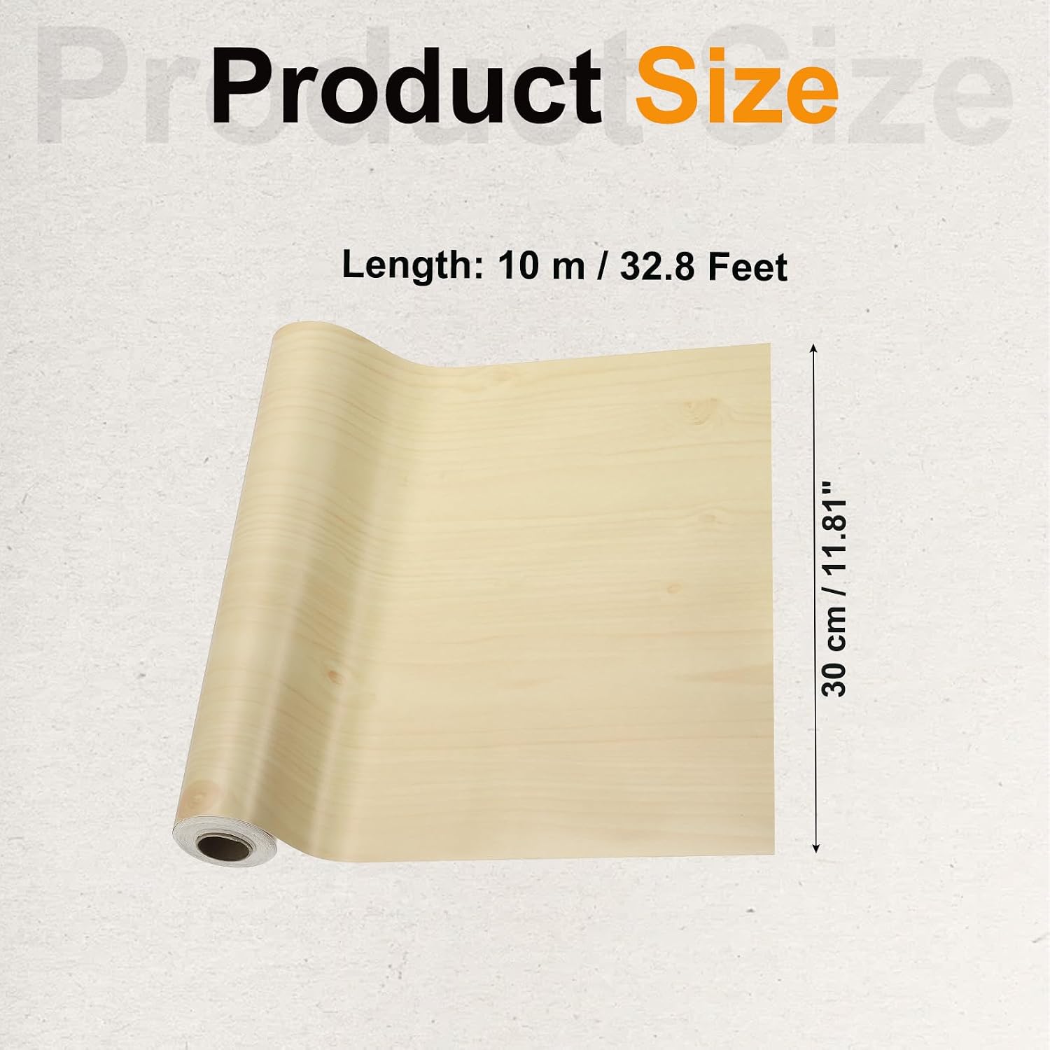 PATIKIL Wood Grain Tape 12" x 32 ft, Self-Adhesive Wood Texture Repair Tape Realistic Wooden Effect Patch for Furniture Cabinets Floor Walls, Yellow Fir