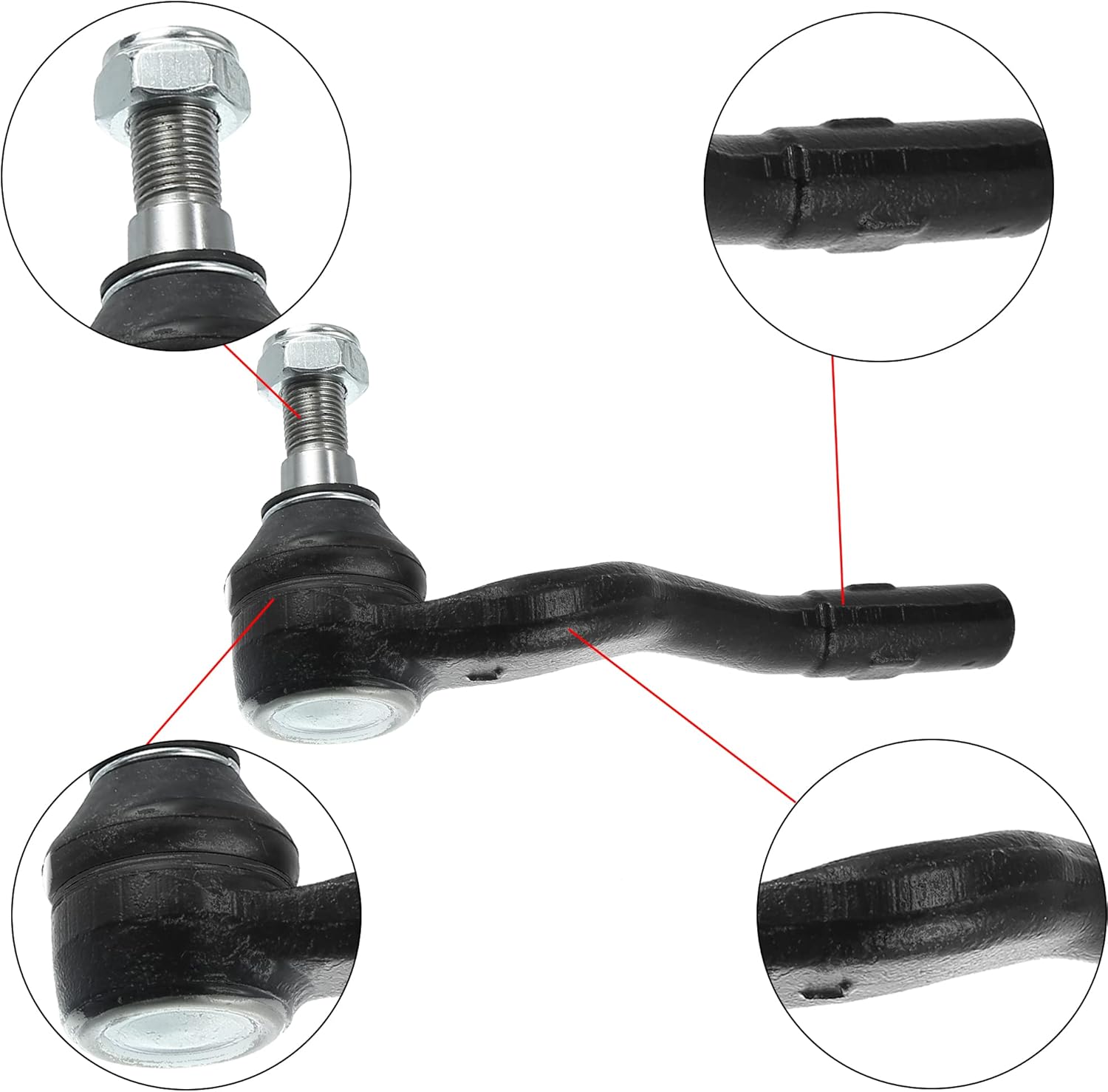 X AUTOHAUX 2pcs Front Outer Tie Rod End Links Suspension Steering Part Replacement ES80687 ES80688 for Mercedes-Benz C230 C240 C280 C32 AMG C320 C350 C55 AMG