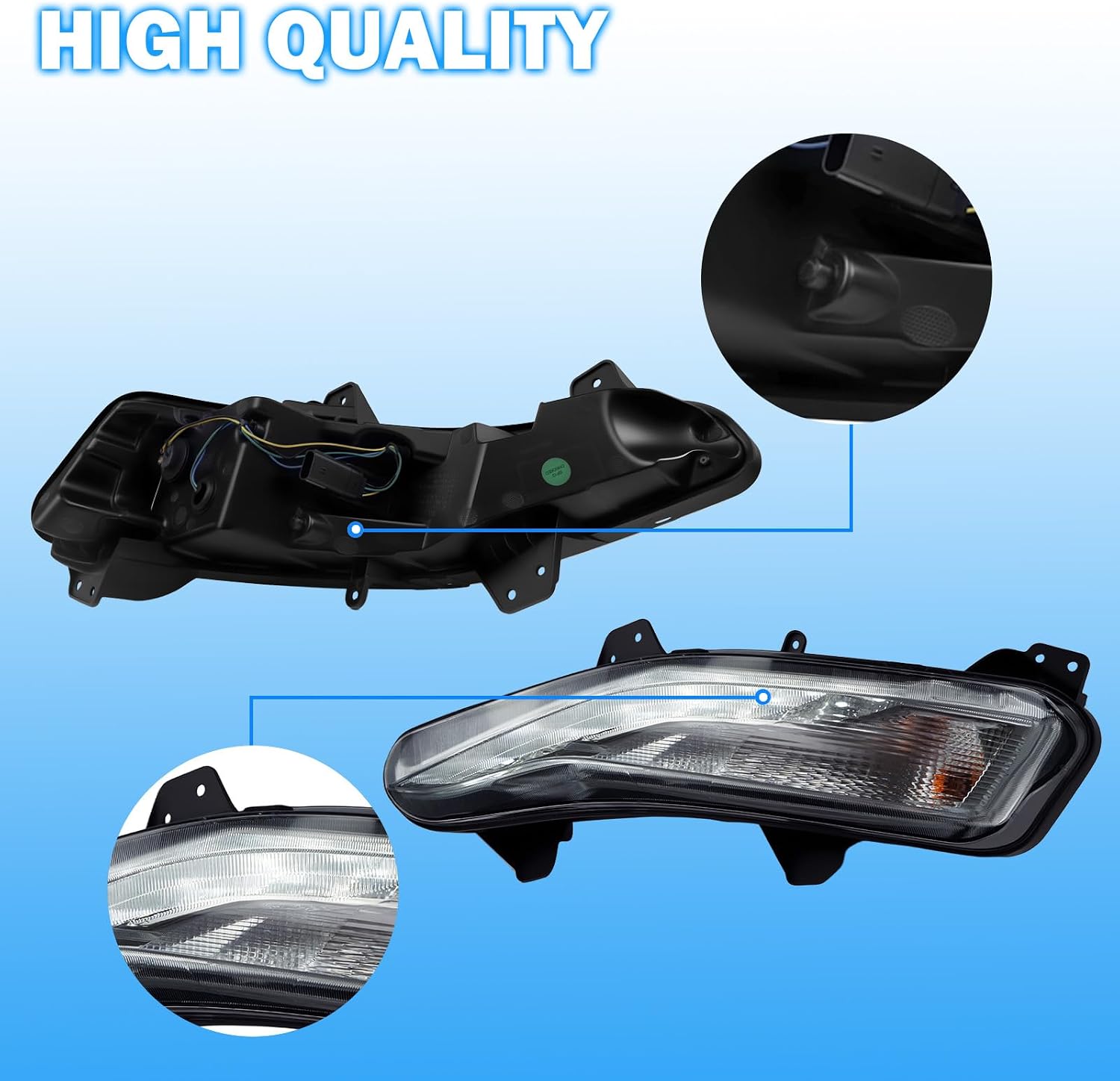 Fog Lights Compatible with 2019-2023 Chevy Malibu Bumper Driving Lamps Fog Lamps Driver Side Passenger Side Plug and Play