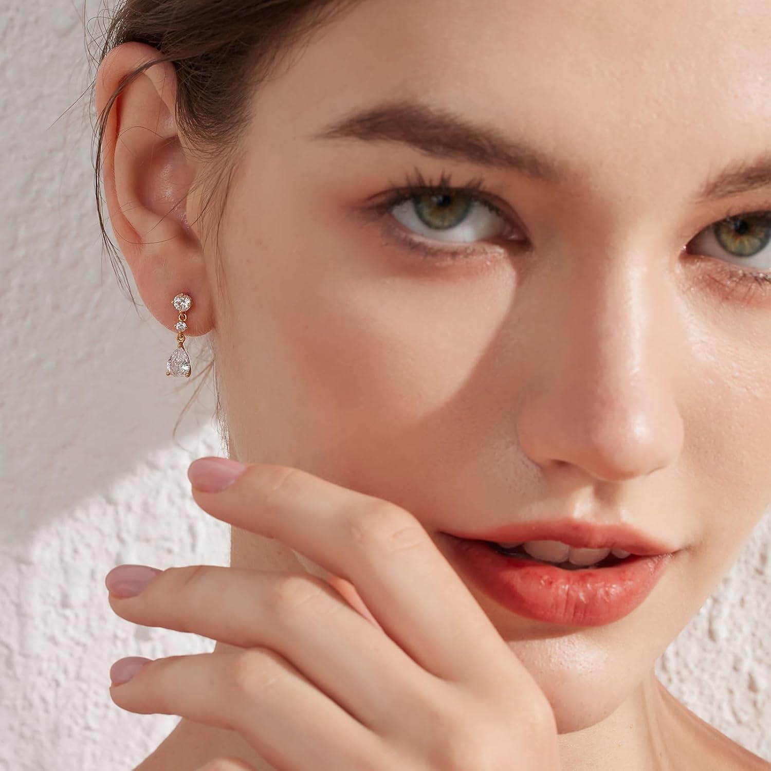 Dangle Drop Earrings for Women 925 Sterling Silver Cubic Zirconia CZ Drop Stud Earrings