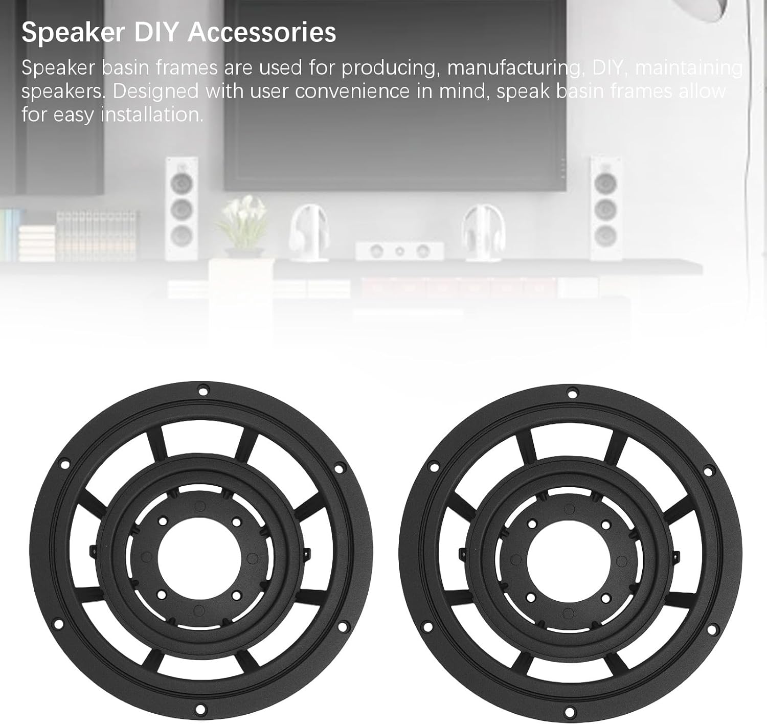 Dpofirs 2pcs Cast Aluminum Speaker Basket Frames, 223mm Outer Diameter Woofer Stand for Subwoofer DIY & Repair, PA DJ Speaker Parts