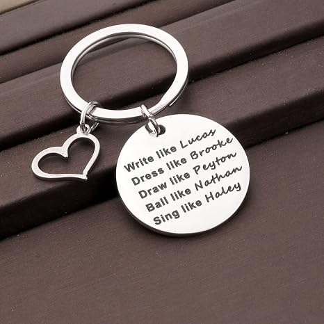 CENWA One Tree Hill Inspired Keychain – "Write Like Lucas Dress Like Brooke" Stainless Steel Gift For Fans - View #7