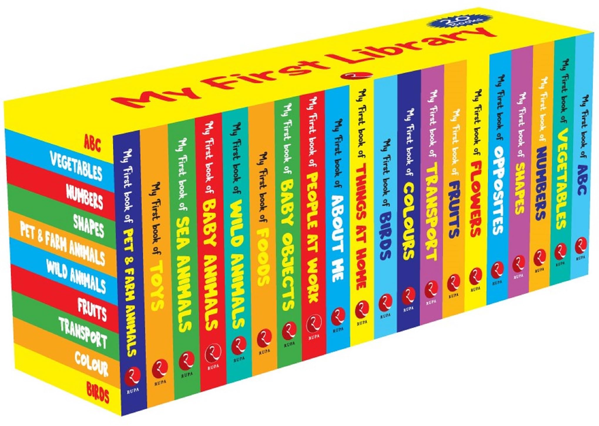 My First Library - Set of 20 Books (Box set) - Kids Learning Board books - Children growth and development book Hardcover – August 5, 2022