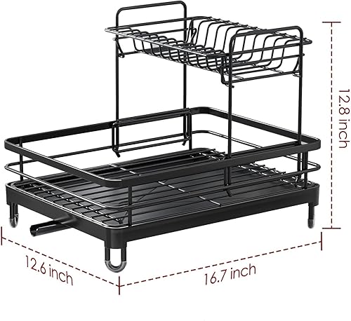 Miniatura 7 de Sakugi Escurridor de platos  Escurridor de platos extragrande de acero inoxidable para encimera de cocina, organizadores de cocina y almacenamiento