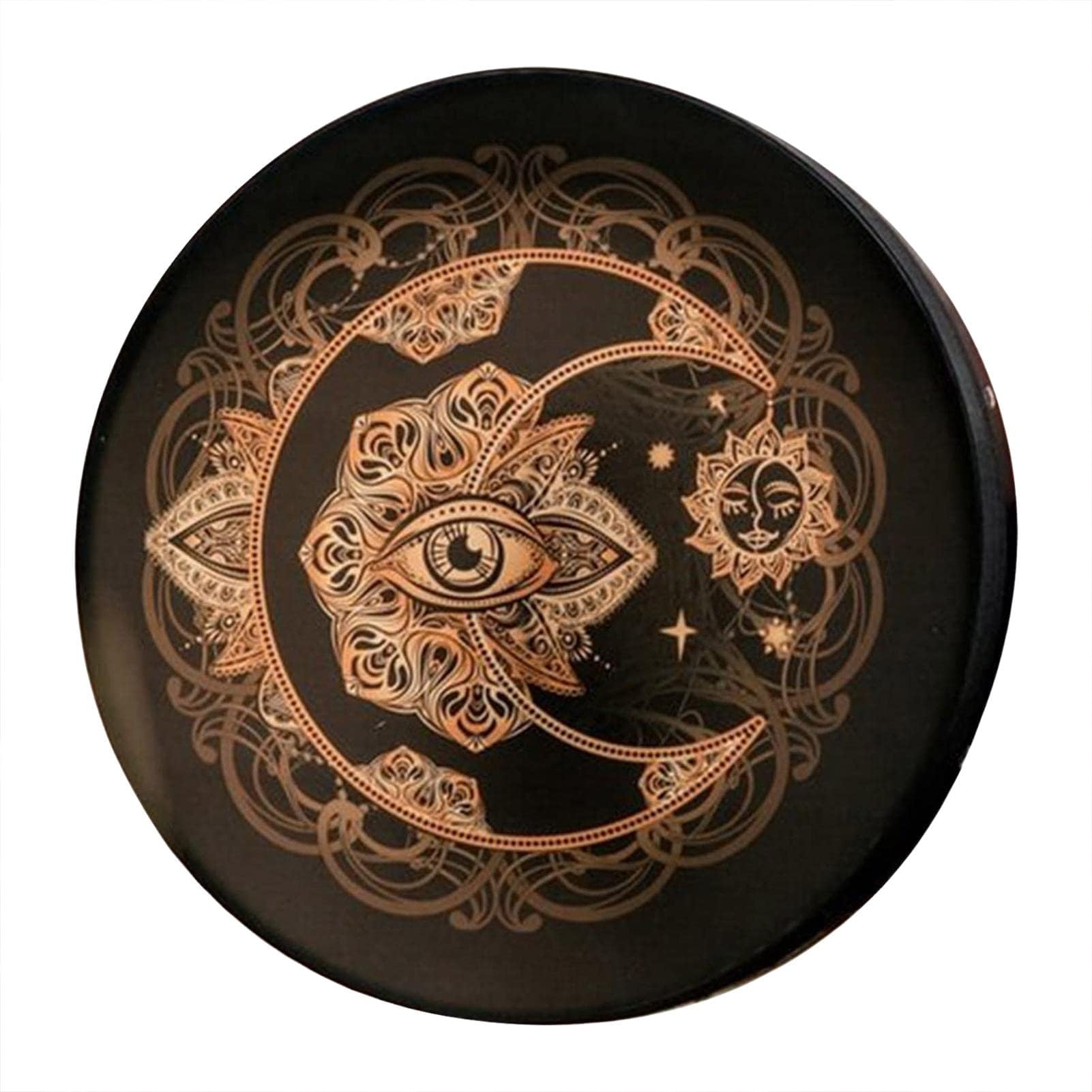 Shaman Drum Vegan Shaman Alchemical Moon Drum - Handmade Shamanic Drum Symbol of The Siberian Drum Spirit Music Shaman Drum Music Sound Decoration