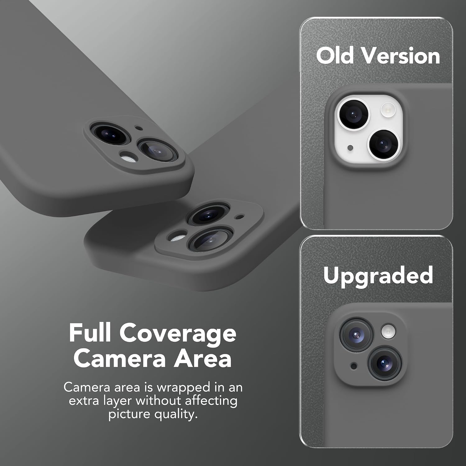 Magnetic for iPhone 13 Case, Compatible with MagSafe, [Full Camera Protection][Screen Protector] Silicone Shockproof Protective Phone Case for iPhone 13 6.1", Dark Gray thumbnail