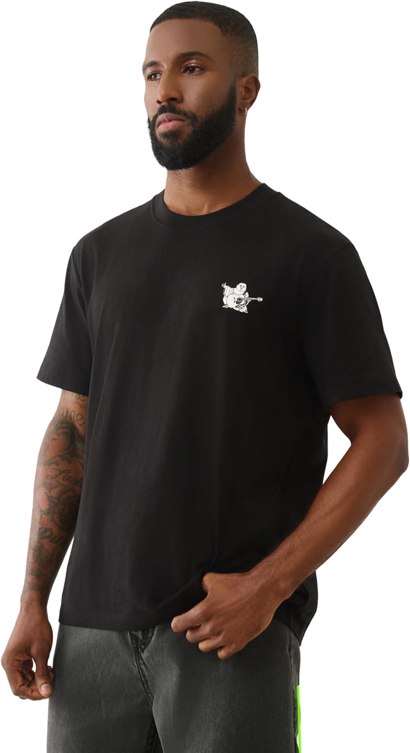 True Religion World Tour Tee - Men’s Graphic T-Shirt – Short Sleeve Cotton Crewneck Logo Top