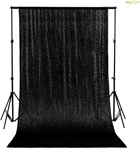 Cortinas de lentejuelas color lavanda, 2 paneles, 2 x 8 pies, telón de fondo de lentejuelas para baby shower de color lila con purpurina para boda