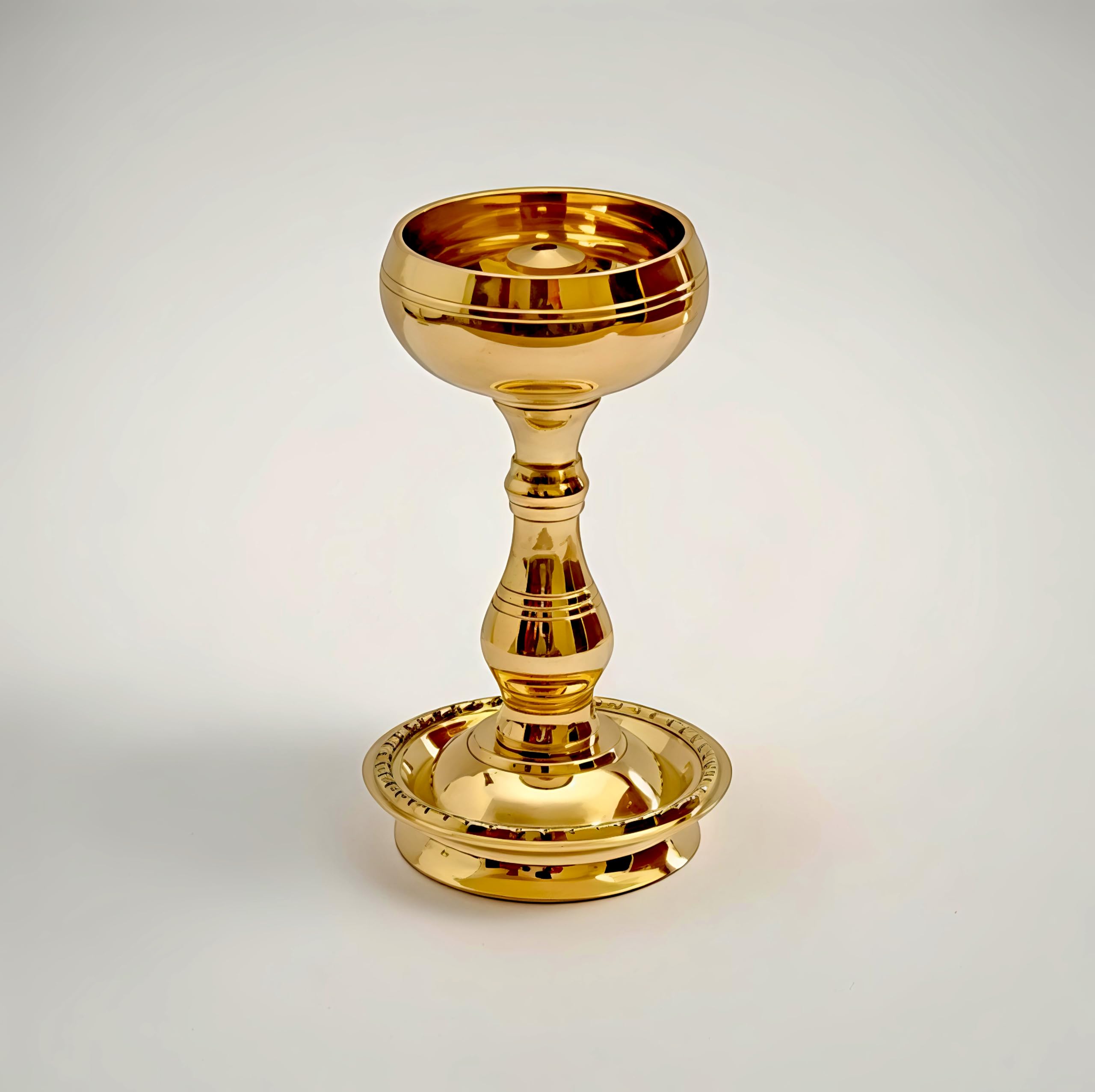Pure Brass - Udupi Nanda Deepam | Authentic Temple Style Brass Diya for Home & Pooja Room | Decorative Oil Lamp | Height 4.5 inch (11.5 cm) | Width 2 inch (5 cm) | Weight 200 Grams-image-48