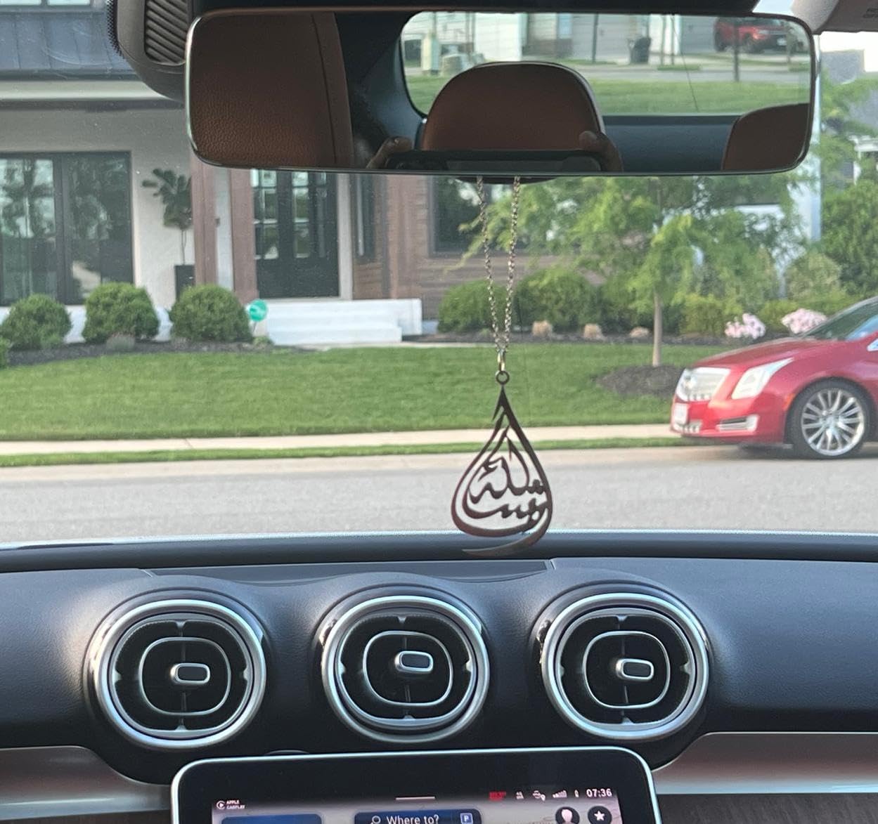 Generic Mashallah Car Hanging Pendent Stainless Steel, Silver, MSLH786