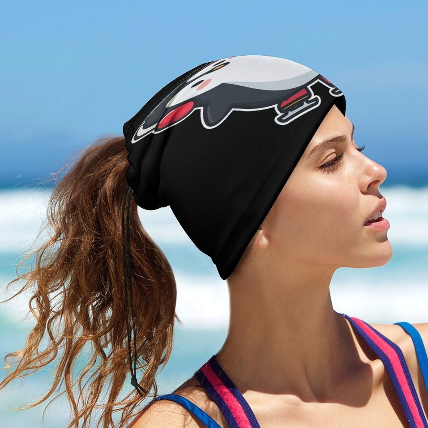 Penguins Ice Skating Unisex Neck Gaiter Face Scarf Cover Sun Hoods for Outdoor Hiking Skiing