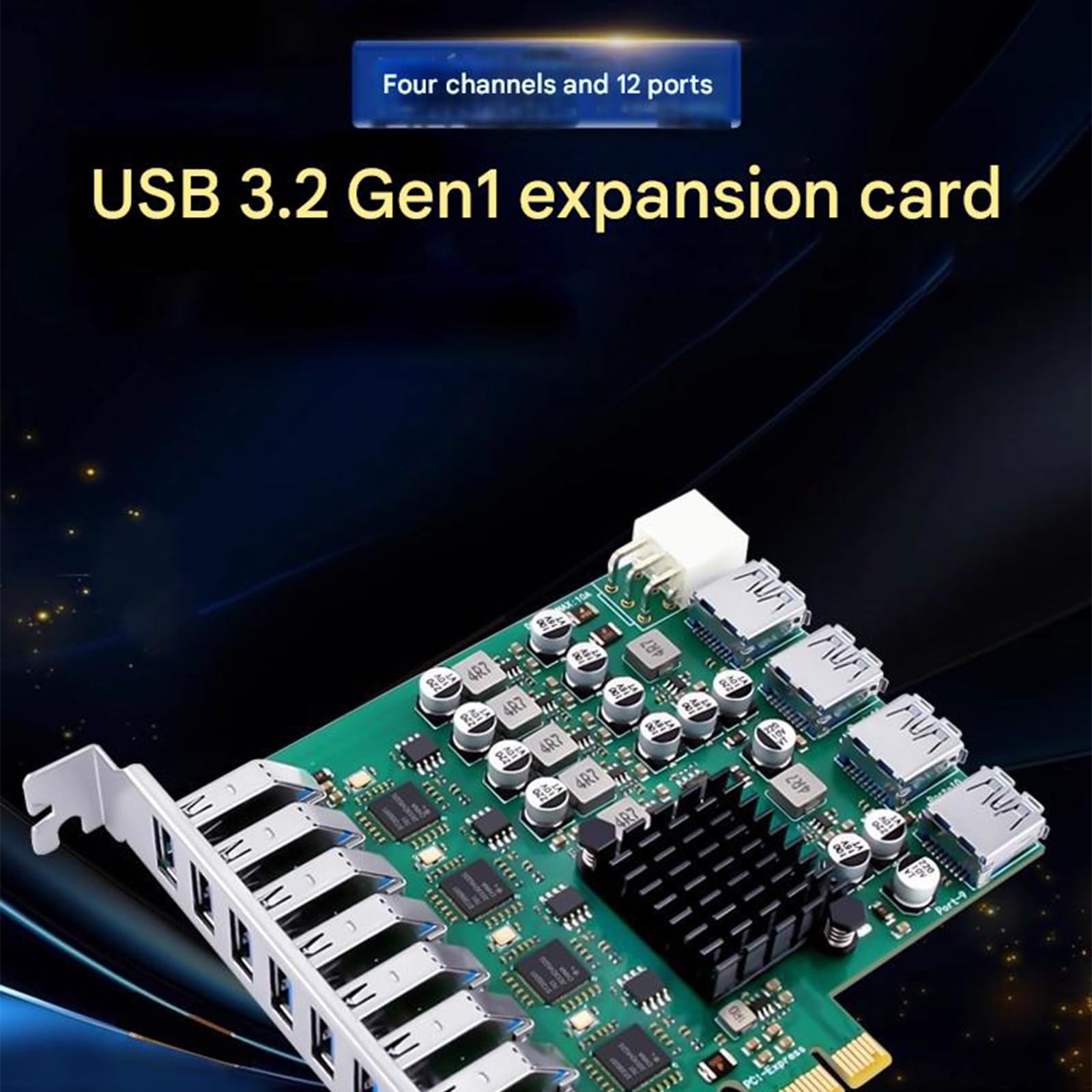 Slot PCIe 1X a 4 convertitori Porte USB 3.2 Gen1 velocità Trasmissione 5 Gbps per l ' espansione delle periferiche dei Computer Desktop