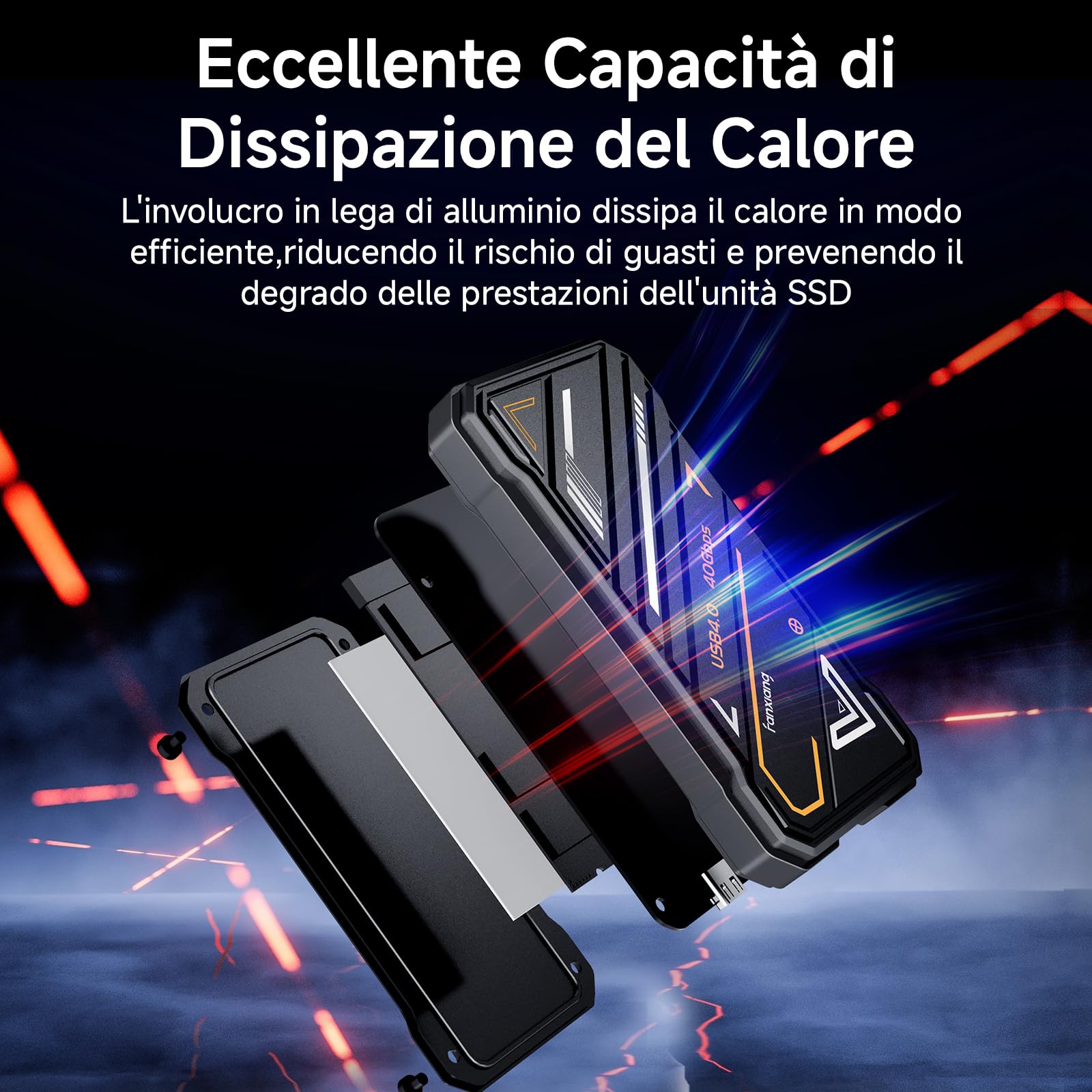fanxiang Extreme SSD Esterna 1TB - USB 4.0 + Tipo C Ultra Veloce Fino a 3700Mo/s - Unità a Stato Solido Portatile e Antiurto per PC, PS5/PS4 (Pro), Xbox, Mac, Laptop, Wii U, TV, Windows - PS3000