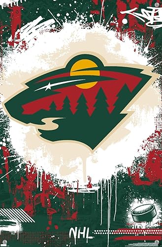 Miniatura 10 de Trends International NHL Minnesota Wild - Póster de pared con el logotipo Maximalist 23, 22.37 x 34.00 pulgadas, paquete de póster premium y alfiler