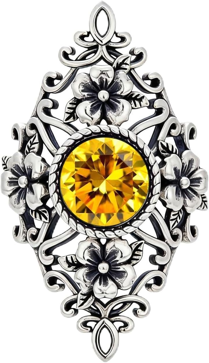 12 Birthstone Rings for Women, Sterling Silver Victorian Filigree Ring Collection, Antique Jewelry Romantic Gift for Birthday, Valentine‘s Day