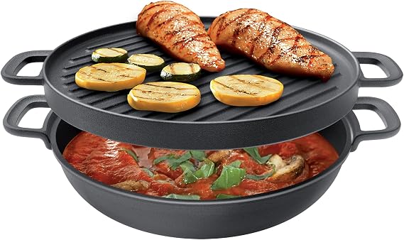 Tescoma 617020 Cast Iron Wok with High Thermal Conductivity, Diameter 30 cm, MASSIVE Line