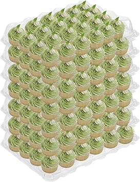 Hedume 7 Pack Cupcake Containers, 24 Counts Stackable Plastic Cupcake Boxes with Detachable Lid Perfect for Cupcakes, Muffin, BPA-free