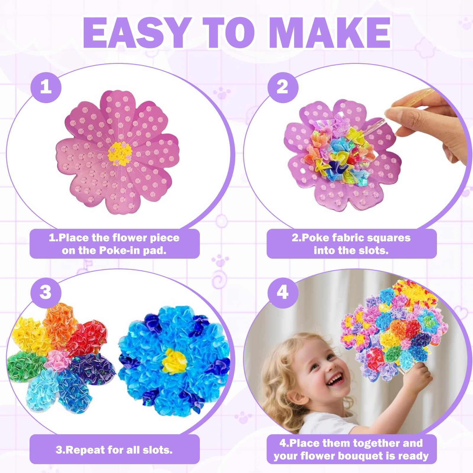 PANYI Set de Bricolage Fleurs Enfants Kit Créatif Fille Cadeaux 4-6 Ans