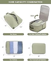 Vista 4 de LOVEVOOK Mochila de Viaje Grande, Mochila de Equipaje de Mano para Aviones, Viajes