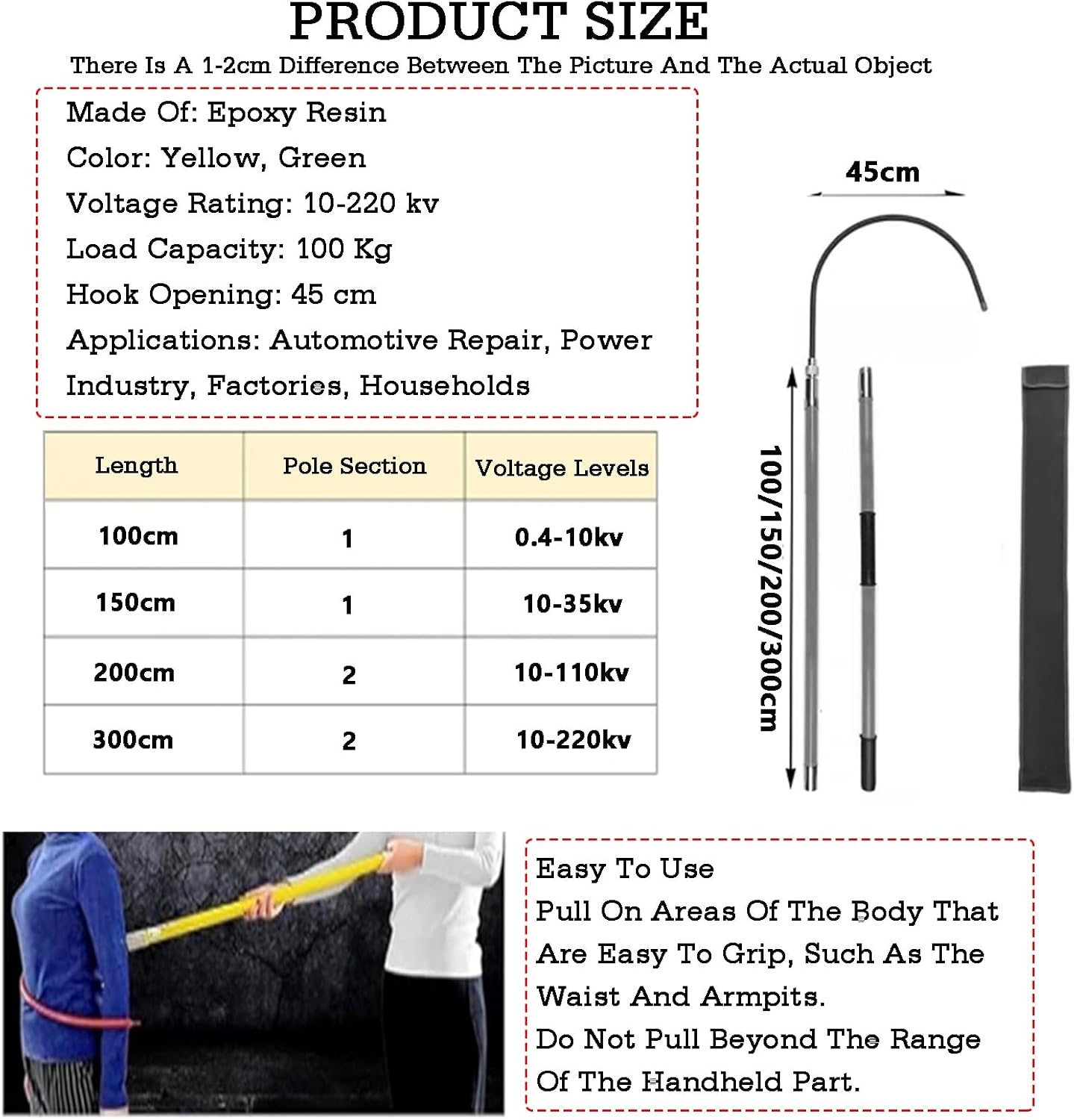 High Voltage Insulated Hook for Electrical Cabinets - Safety & Fire Protection Solutions for Substations and Power Facilities