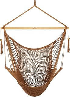 JoyView Hanging Hammock Chair, Caribbean Rope Swing Chair Wood Spreader Bar