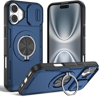 for iPhone 17 Case with Slide Camera Lens Cover, Blue ZJ