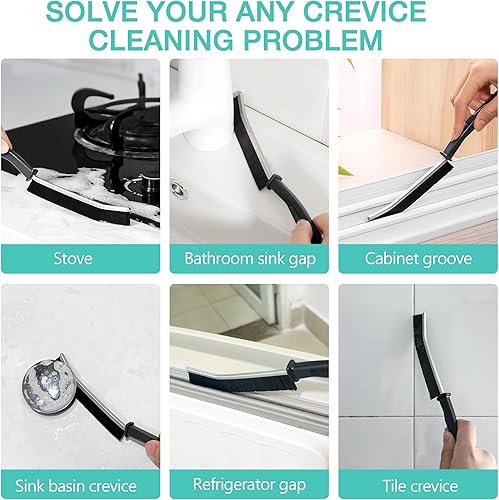 Miniatura 2 de Juego de 12 cepillos de limpieza, cepillo multifuncional para limpieza de hendiduras, cepillo de limpieza de huecos de baño, artículos esenciales