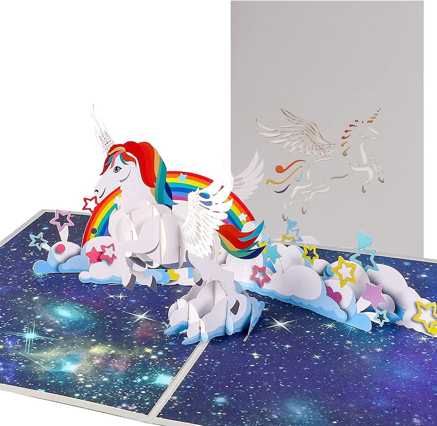 Amazon.com : Luerbi Unicorn Rainbow Pop Up Birthday Card, 3D Greeting ...