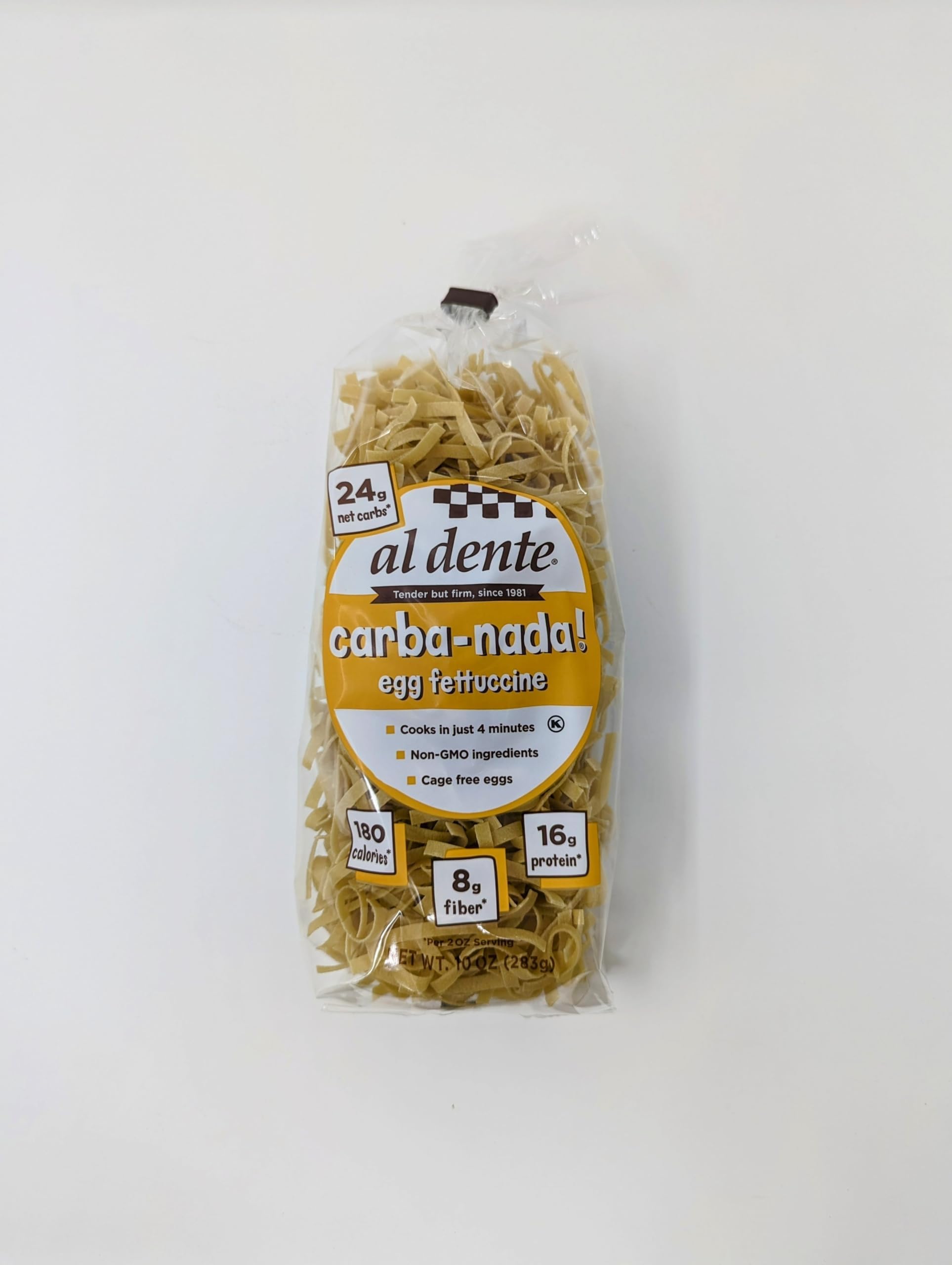 Al Dente Carba-Nada Egg Fettuccine 10oz Bag - Palatize Pack of 2