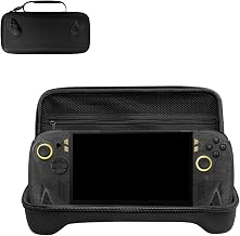 HUKWIMO For ROG Xbox Ally X20 収納ケース 布目調 耐衝撃 撥水 ハードケース 持ち手付き ブラック