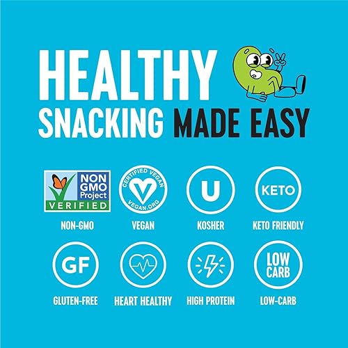 Miniatura 4 de The Only Bean - Edamame tostado crujiente, bocadillo keto saludable (surtido), bajo en calorías y carbohidratos, vegano, sin gluten, 0.43 onzas