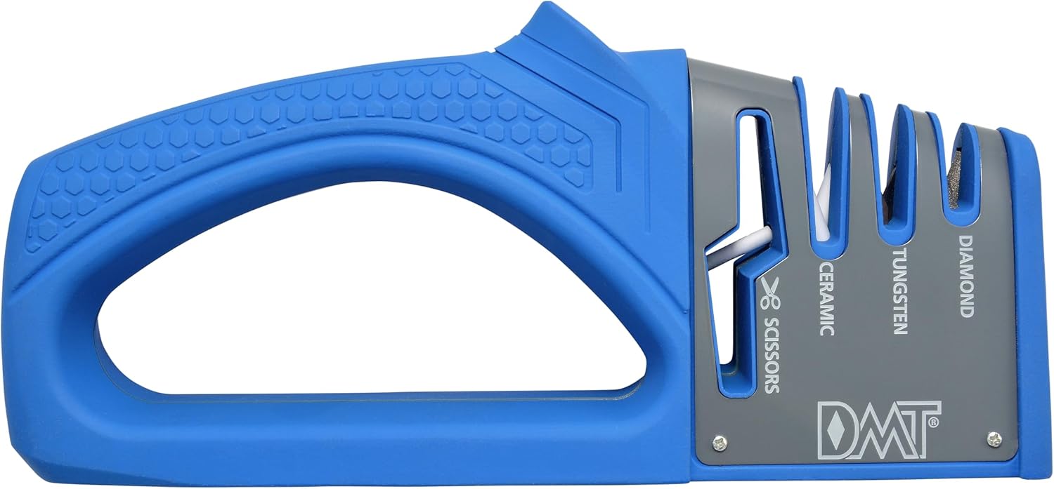 DMT Edgesharp Diamond Bench Pro 3-Stage Knife & Shear Sharpener, Restores Dull Blades, Scissor Sharpener with Non-Slip Base & Ergonomic Handle, 8”L x 3.75"W x 1.5"H