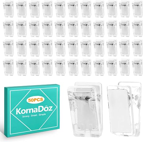 50 Pcs Self Adhesive Tapestry Wall Hanging Clips, Clear Hooks for Photos, Posters, Banners, Strong Damage-Free Hangers for Home, Dorm & Office Décor
