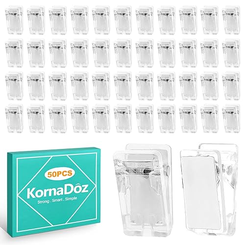 50 Pcs Self Adhesive Tapestry Wall Hanging Clips, Clear Hooks