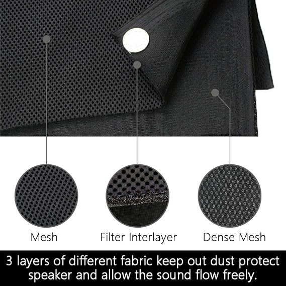 Speaker Grill Cloth Stereo Mesh Fabric for Speaker Repair, Black - 55 x 20 in / 140 x 50 cm