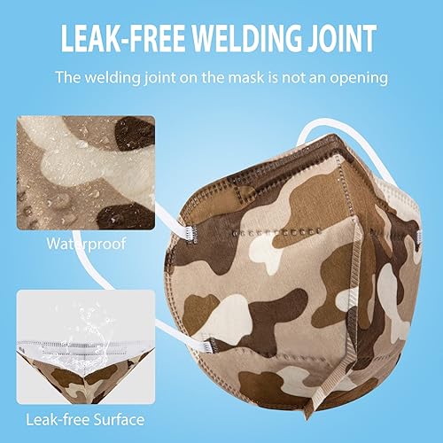 Miniatura 62 de Borje Mascarillas KN95, 50 unidades, envueltas individualmente, protección de 5 capas, mascarillas KN95 negras, mascarillas desechables para adultos