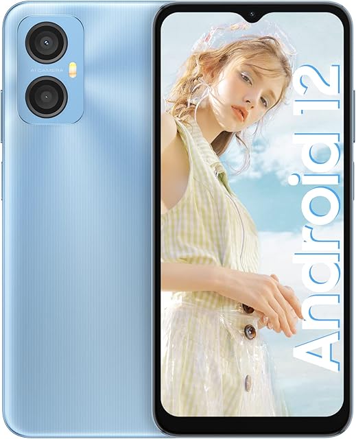 Blackview Mobile Phones, A52 Android 12 Phone, 3GB+32GB/TF 1TB, Octa-Core, 13MP+5MP Cameras, 5180mAh, 4G Smart Phones Sim Free Unlocked, 6.517 inch HD+ IPS Screen, Face & Fingerprint Unlock - Blue