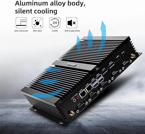 Miniatura 7 de WEIDIAN PC Linux sin ventilador, Mini PC 32 GB DDR4 RAM 512 GB SSD, Core i7-8550U 4K60Hz Triple Display HDMI, DP, EDP, Dual Gigabit Ethernet,