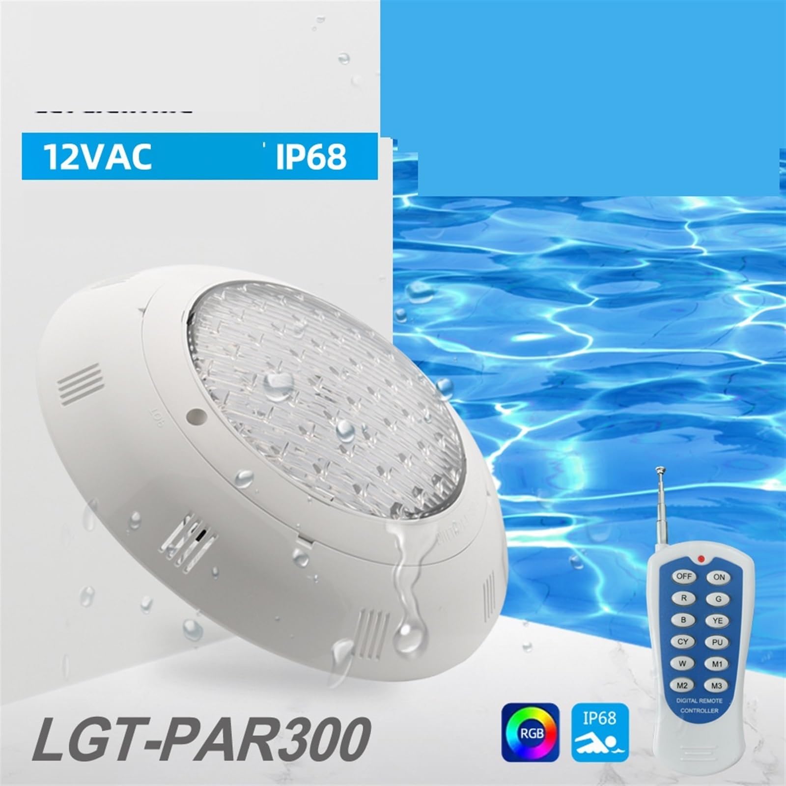 35W montowana na ścianie lampa do basenu lampa do basenu kolorowa bezprzewodowa lampa podwodna RGB ze zdalnym sterowaniem,TrwałE I DłUgotrwałE(Warm White,25W)