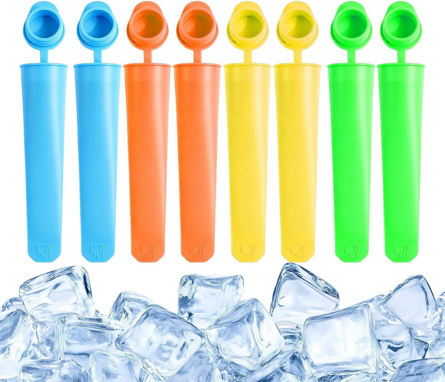 Ice Pop Molds 8 Pieces Silicone Reusable Portable Container Tray