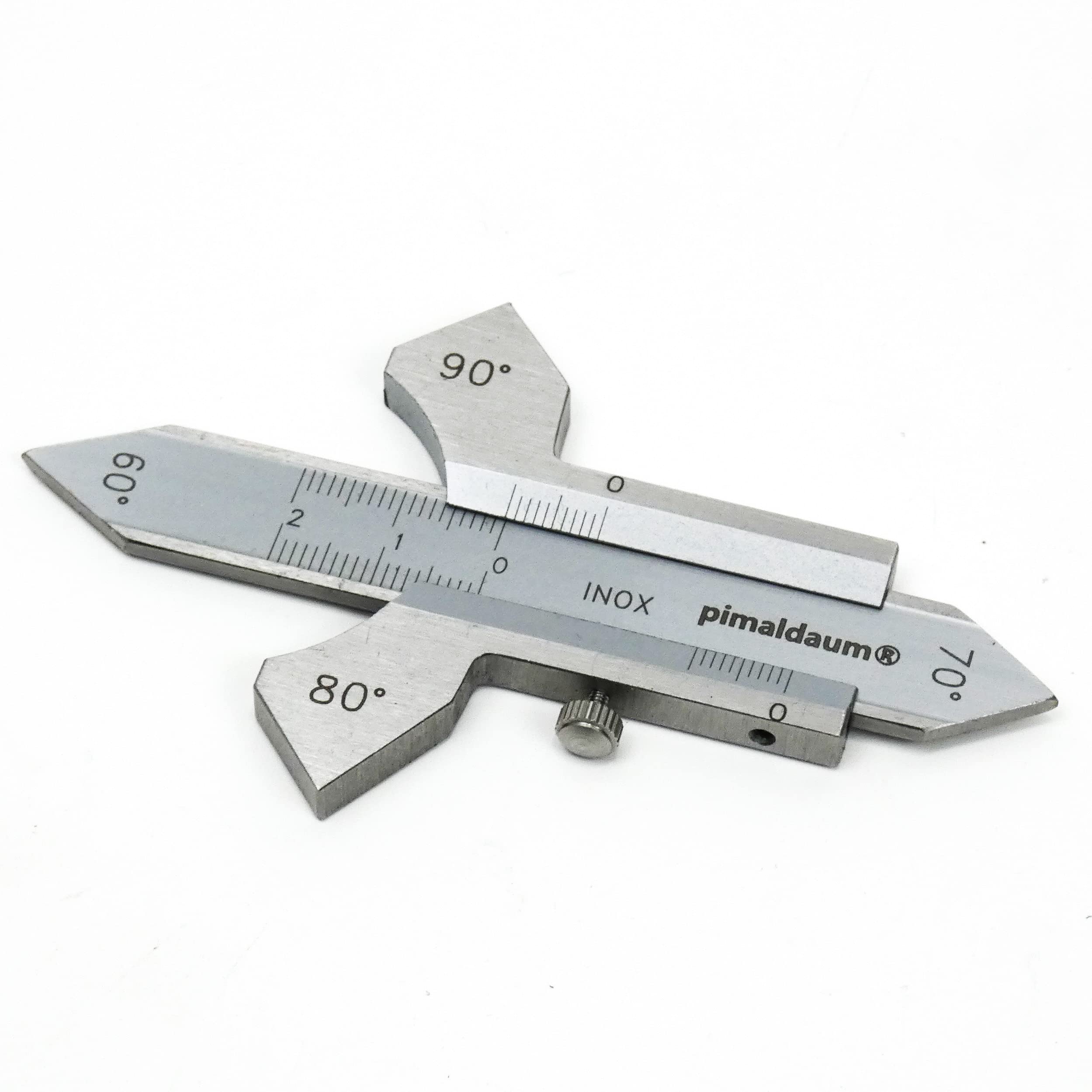 Jauge de soudage en acier inoxydable, pour vérifier la couture en V pour 60°/70°/80° et 90° ainsi que pour mesurer la cote A et la hauteur de couture