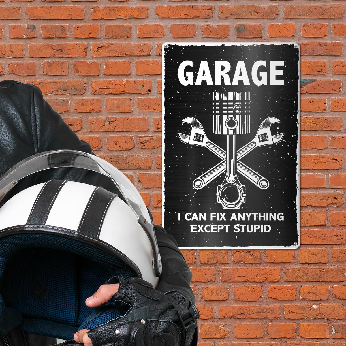 Vintage Mechanic Car Auto Workshop Garage Metal Decor Sign for Home Man Cave Room Automotive Office Decorations, Mechanical Engineer Gifts for Men Dad Papa, I Can Fix Anything image 3