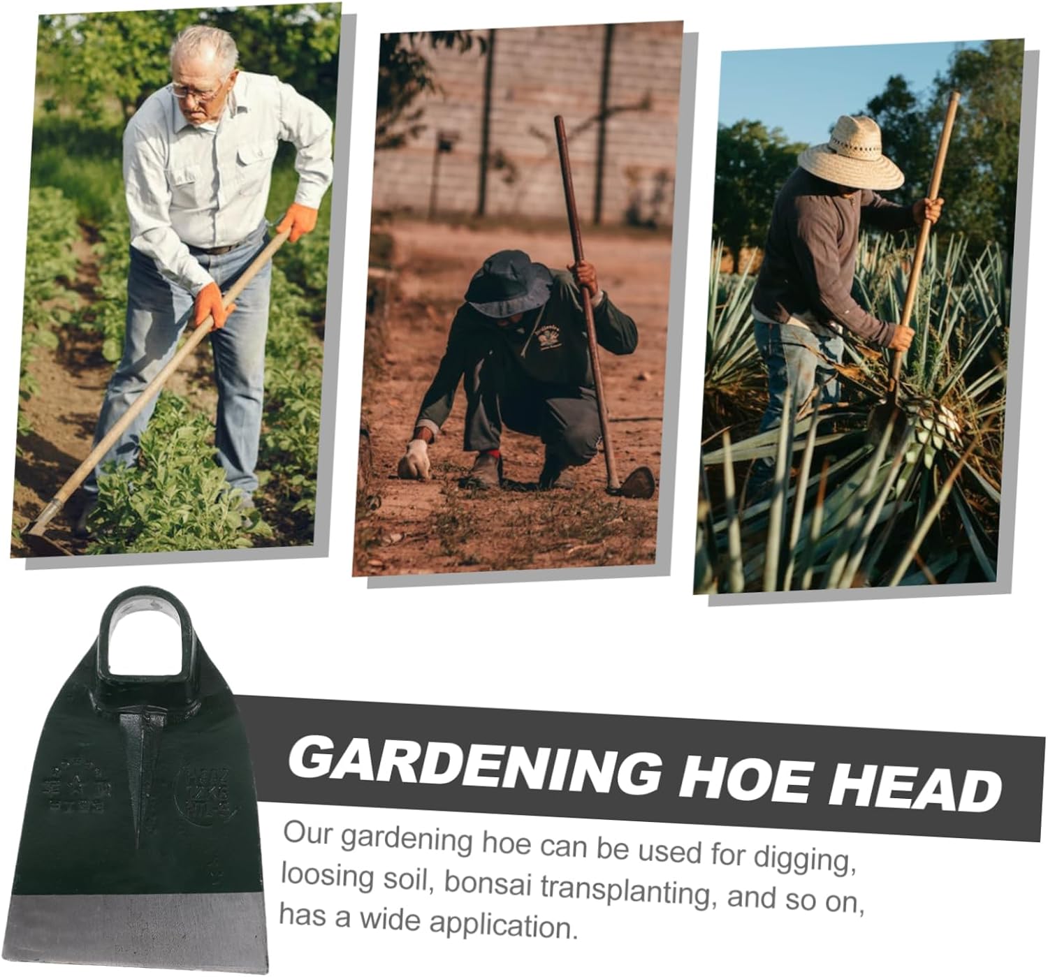 HANABASS Stainless Steel Garden Hoe Head for Weeding and Digging Compact Gardening Tool for Outdoor Vegetable Farming and Flower Planting