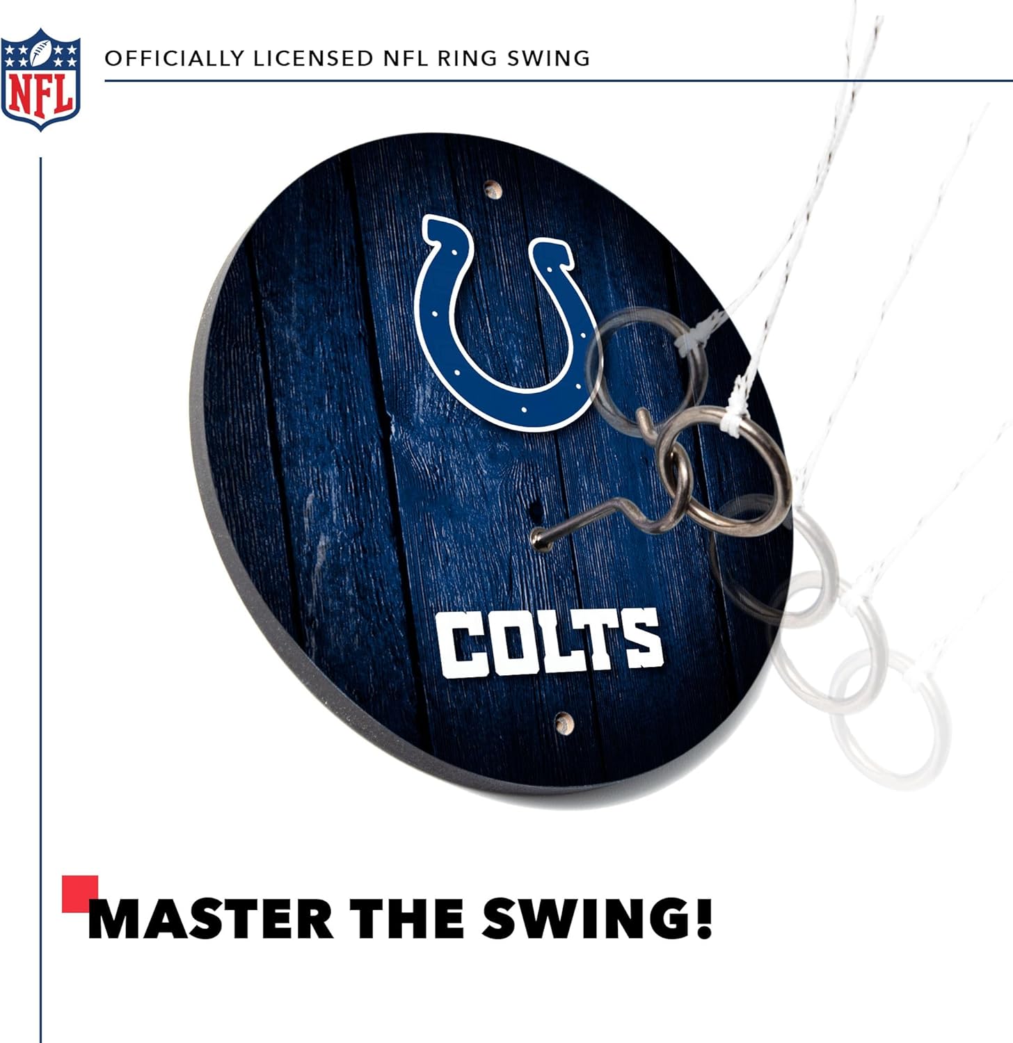 Solid Wood NFL Hook & Ring Toss Set with Direct Print HD Team Graphics – Easy Hang Hook and Ring Toss Target – Great Gift for Any Football Fan! Ring Toss Family Game for a Game Room, bar or Garage!