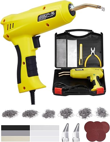 VEVOR Kit de soldadura de plástico, pistola de soldadura de plástico de 220 W con 1200 grapas calientes y 76 varillas de soldadura, pistola de