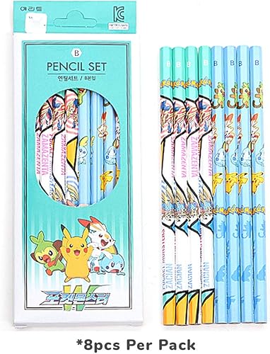 Miniatura 3 de [8 en 1] Pikachu W B - Juego de lápices de madera (al azar, 1 unidad)